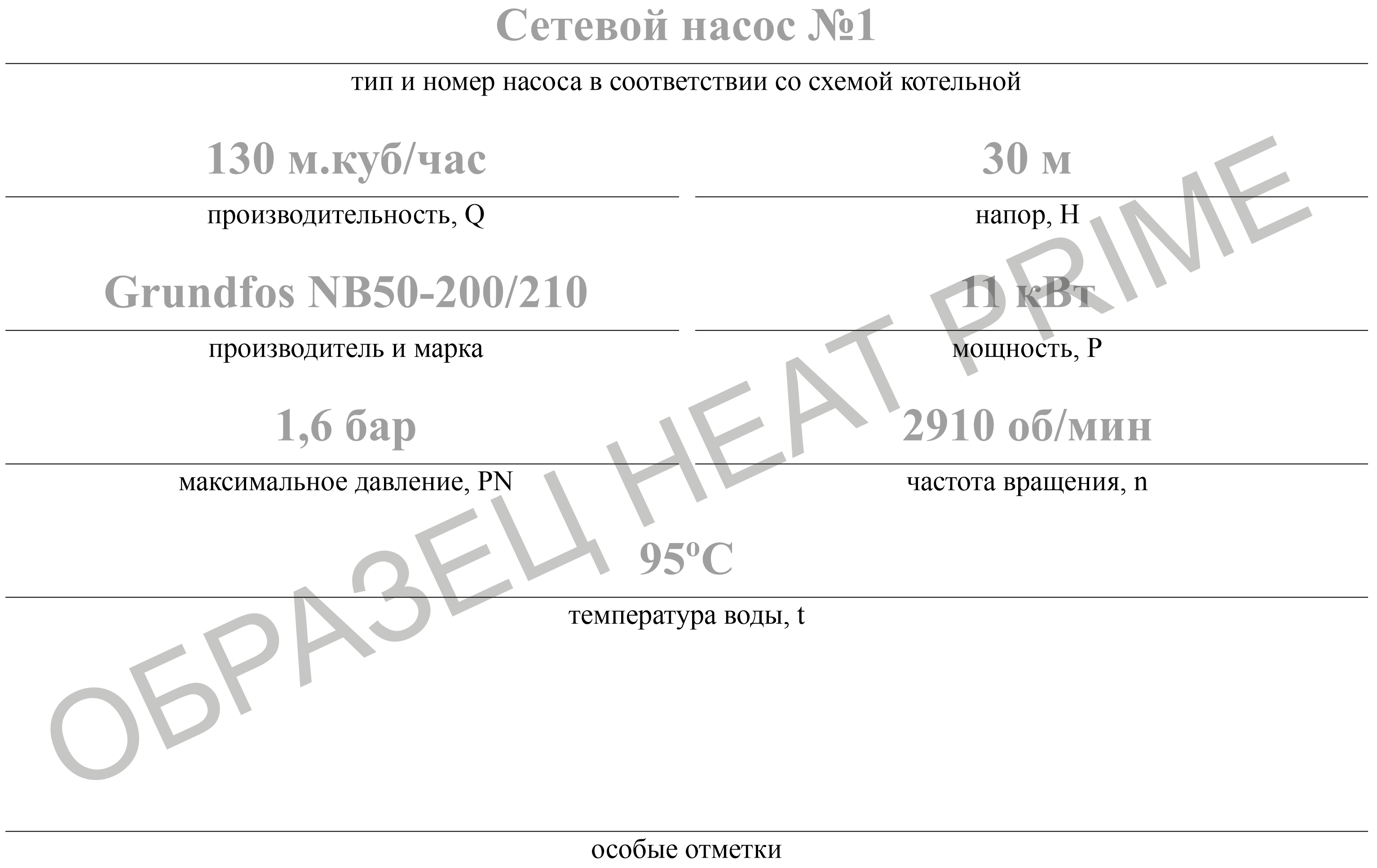 Табличка на насосах в котельной